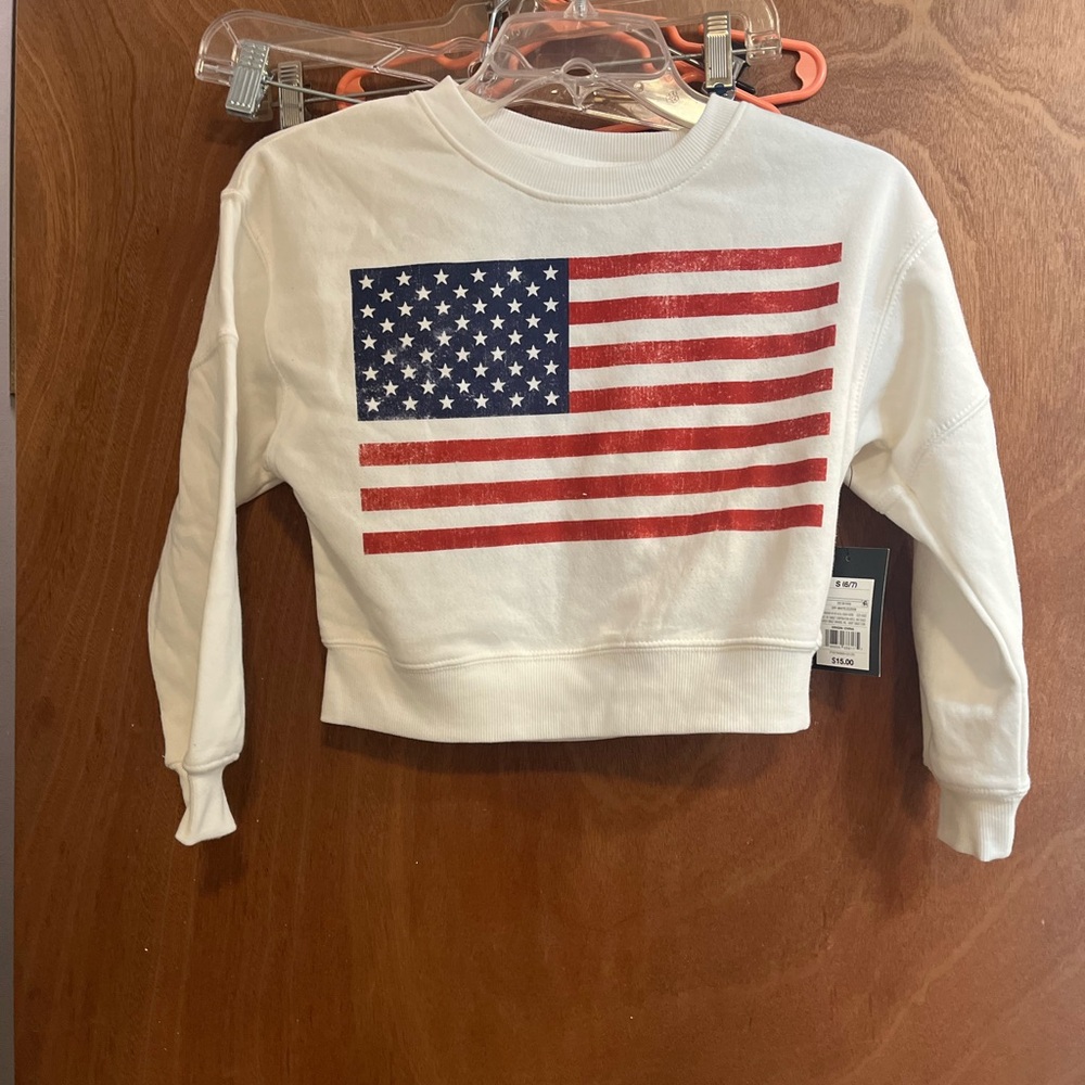 Off-White Kids Red and Blue Flag Sweatshirt by Art Class size 6 / 7 NNWT